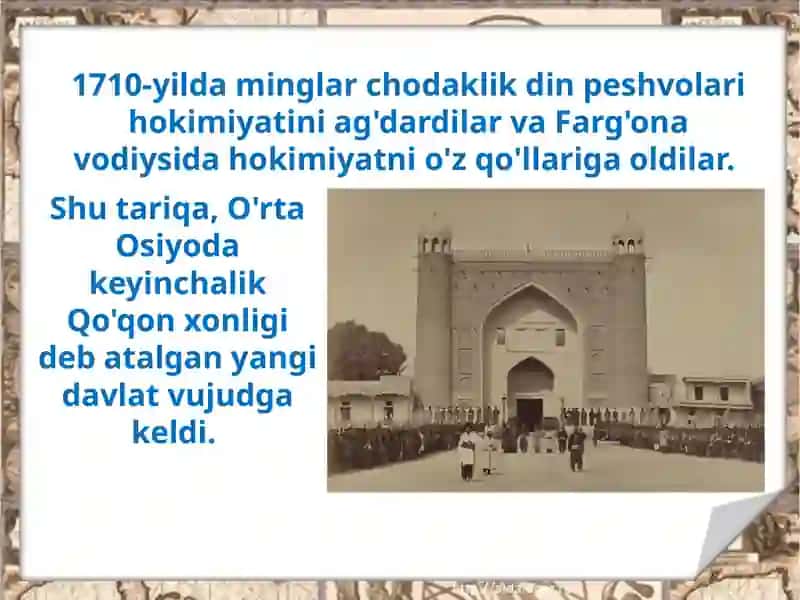 Qo'qon xonligining tashkili 4