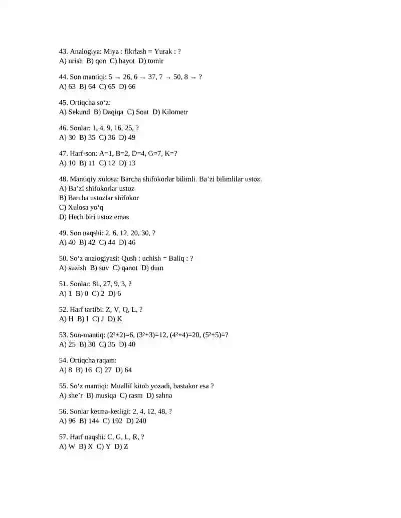 ARGOS IQ TEST 4