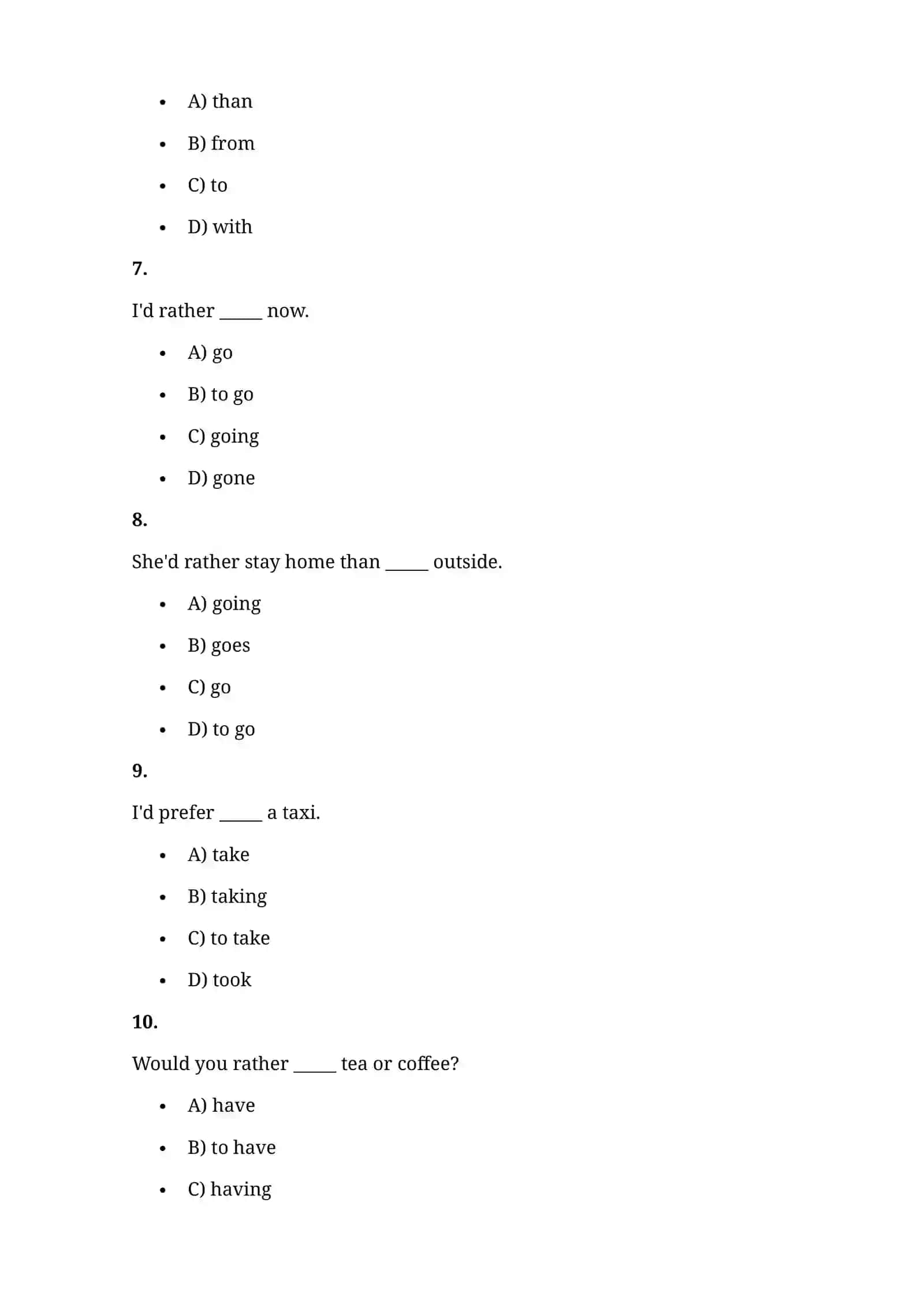 Vocabulary Practice: Verb Patterns 4