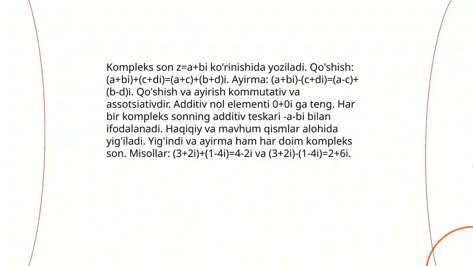 Kompleks sonlar ustida amallar 4
