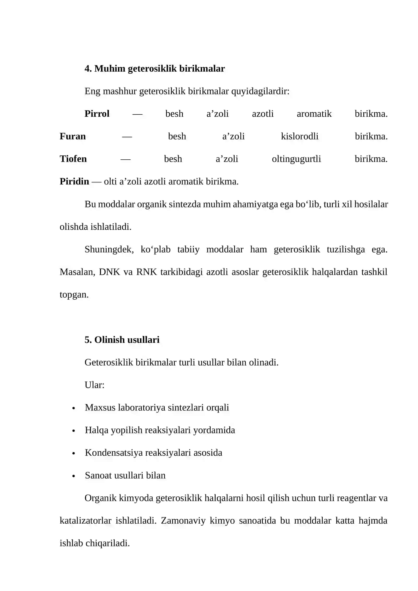 Geterosiklik birikmalar 4