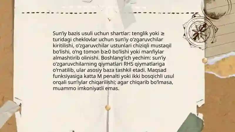 Sun’iy bazis usuli 4