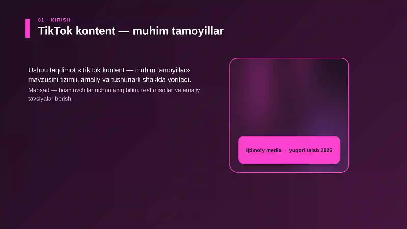TikTok kontent — muhim tamoyillar 4