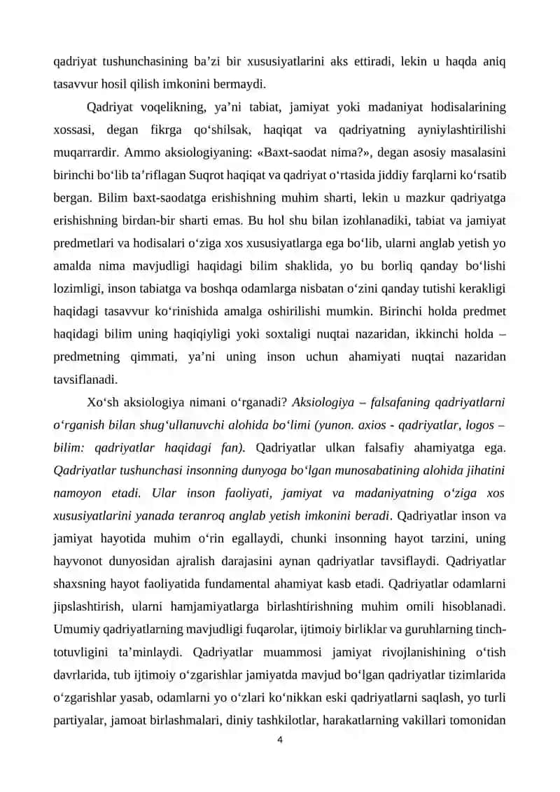 QADRIYATLAR FALSAFASI (AKSIOLOGYIA) 4