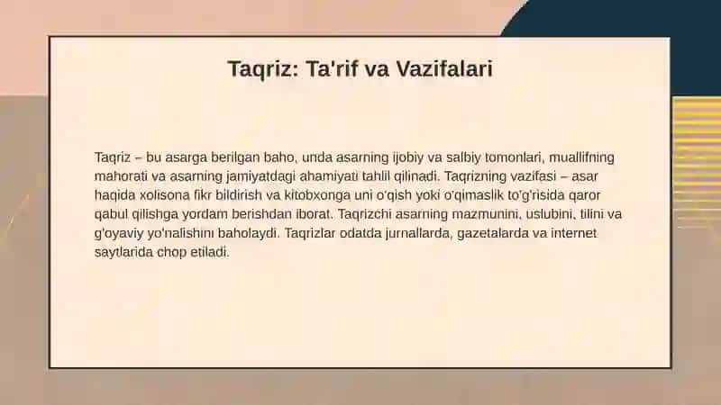 Annotatsiya va Taqriz: Ifoda Materialining Xususiyatlari 4