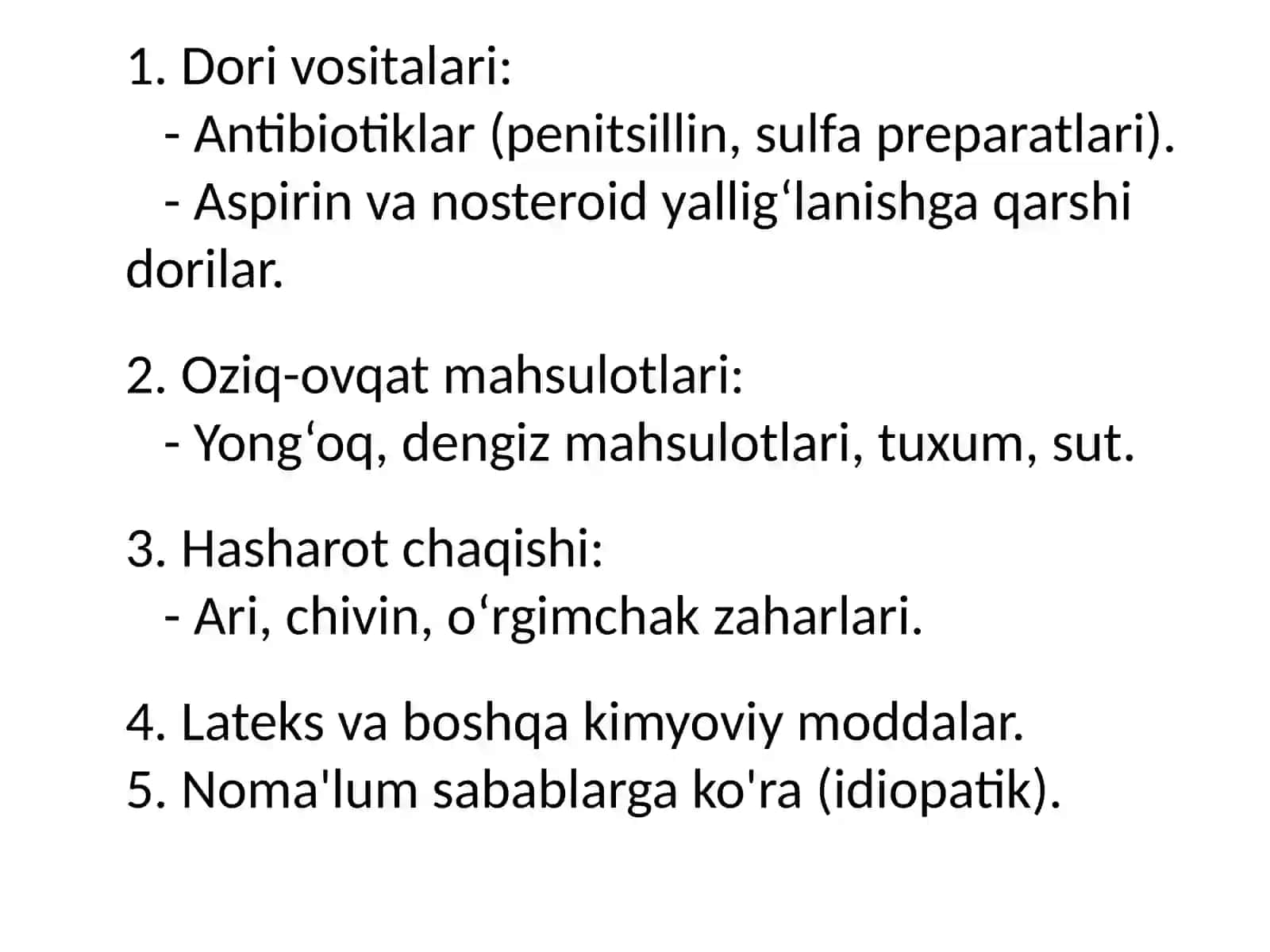 Anafilaktik shok va Davolash 4