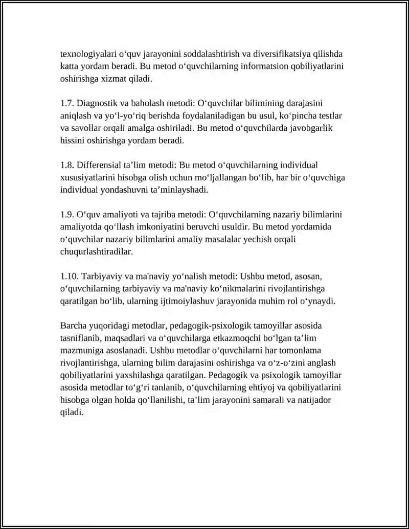 10 TA PEDOGOGIK METODGA TASNIF VA 20 TA PEDOGOGIK TESTLAR TUZISH 4