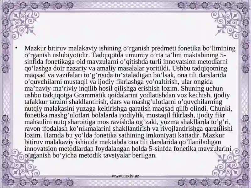 BITIRUV-MALAKAVIY ISHI 4