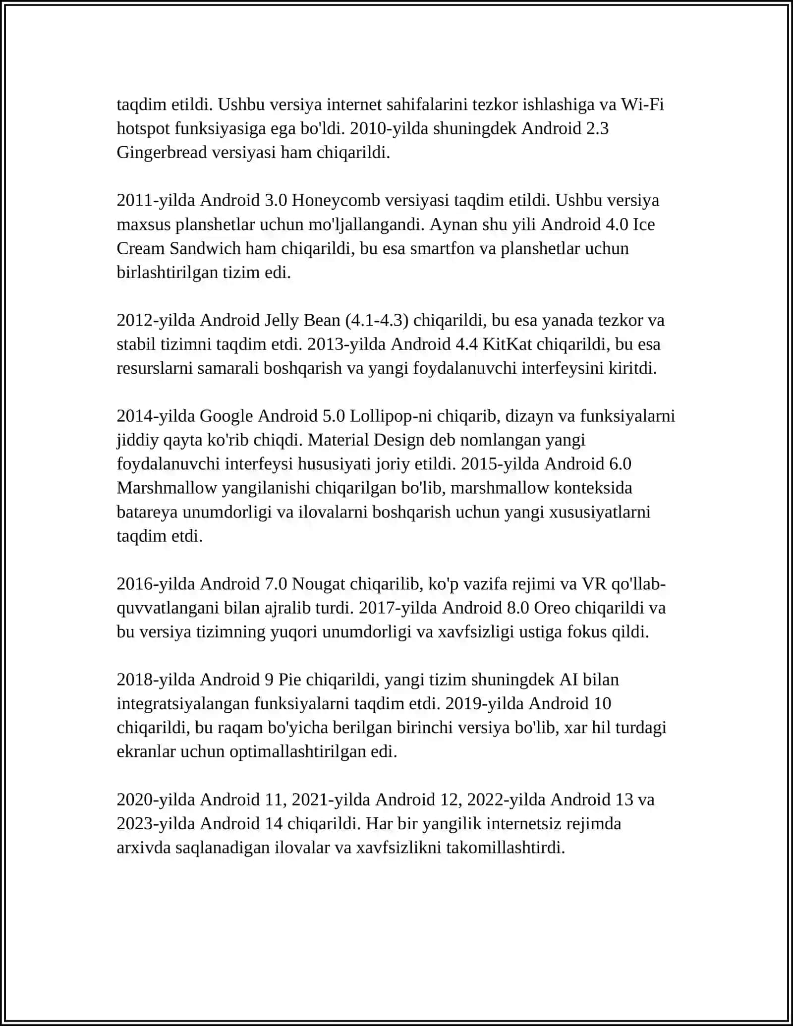 ANDROID MOBIL OPERATSION TIZIMI 4