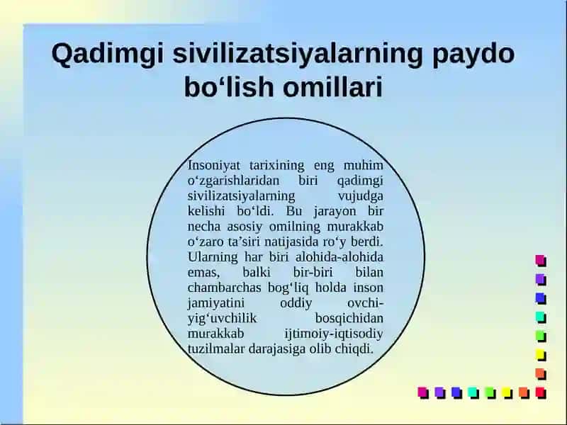 QADIMGI SIVILIZATSIYALAR DUNYOSI 4