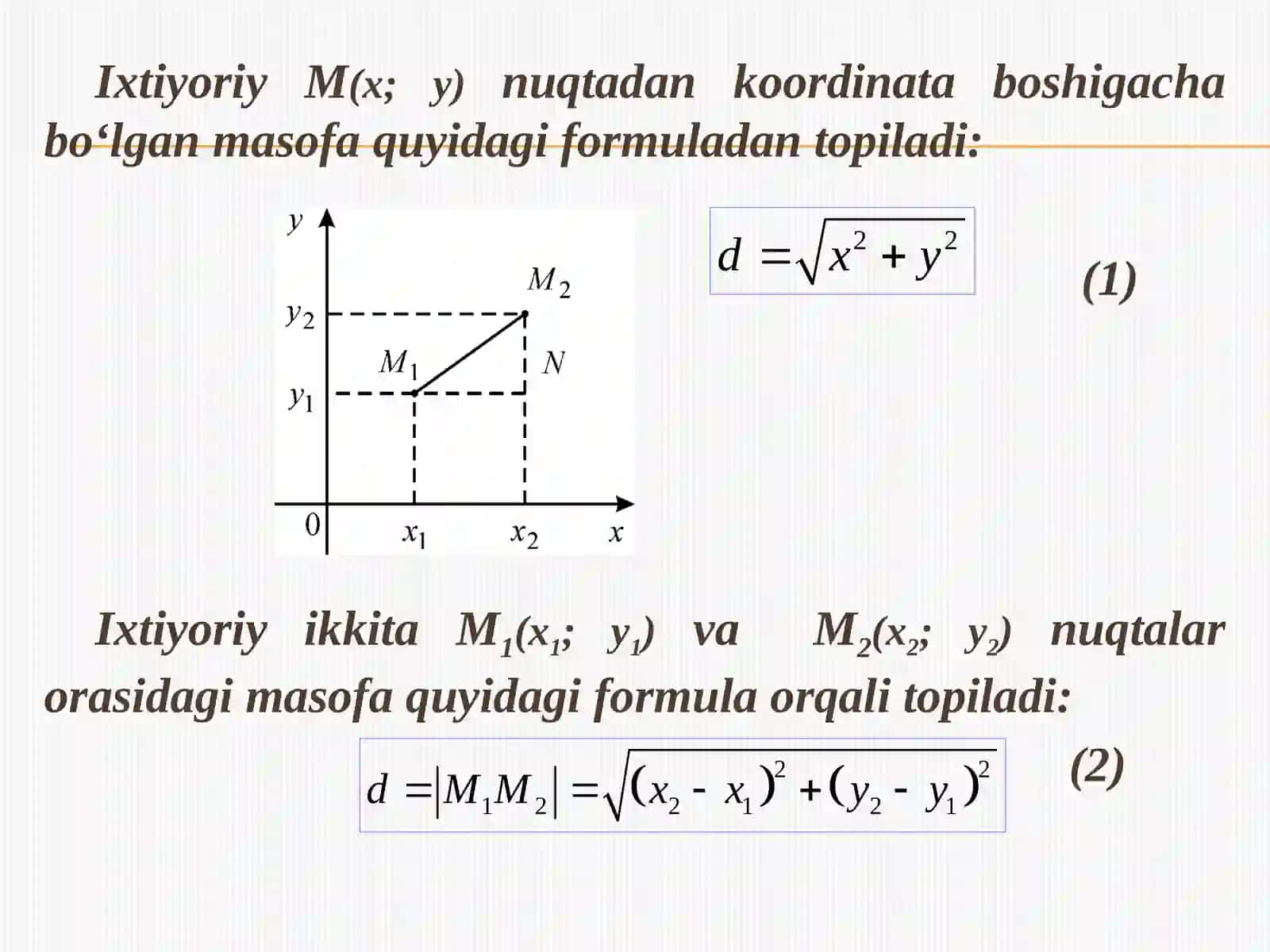 Tekislikda koordinatalar sistemasi 4