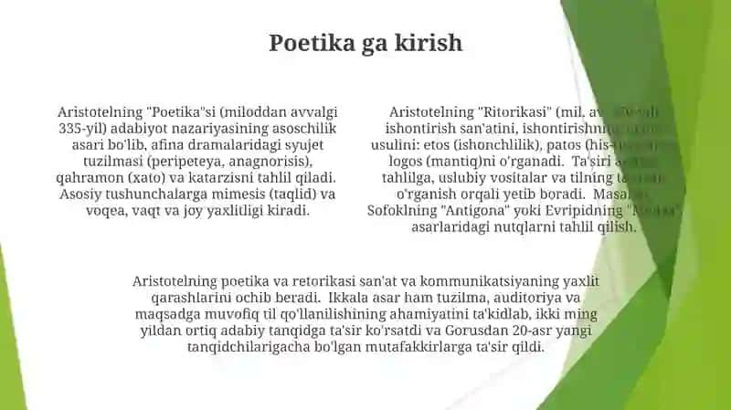 Aristotelning "Poetika"si 4