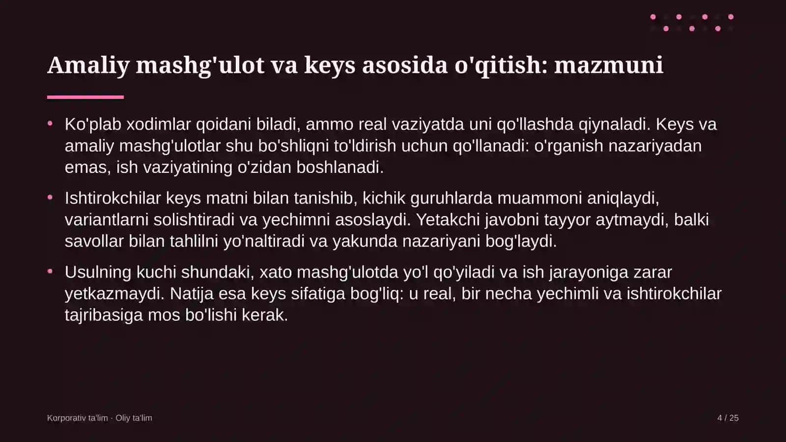 Energetikada amaliy mashg'ulotlar va keyslar asosida o'qitish 4