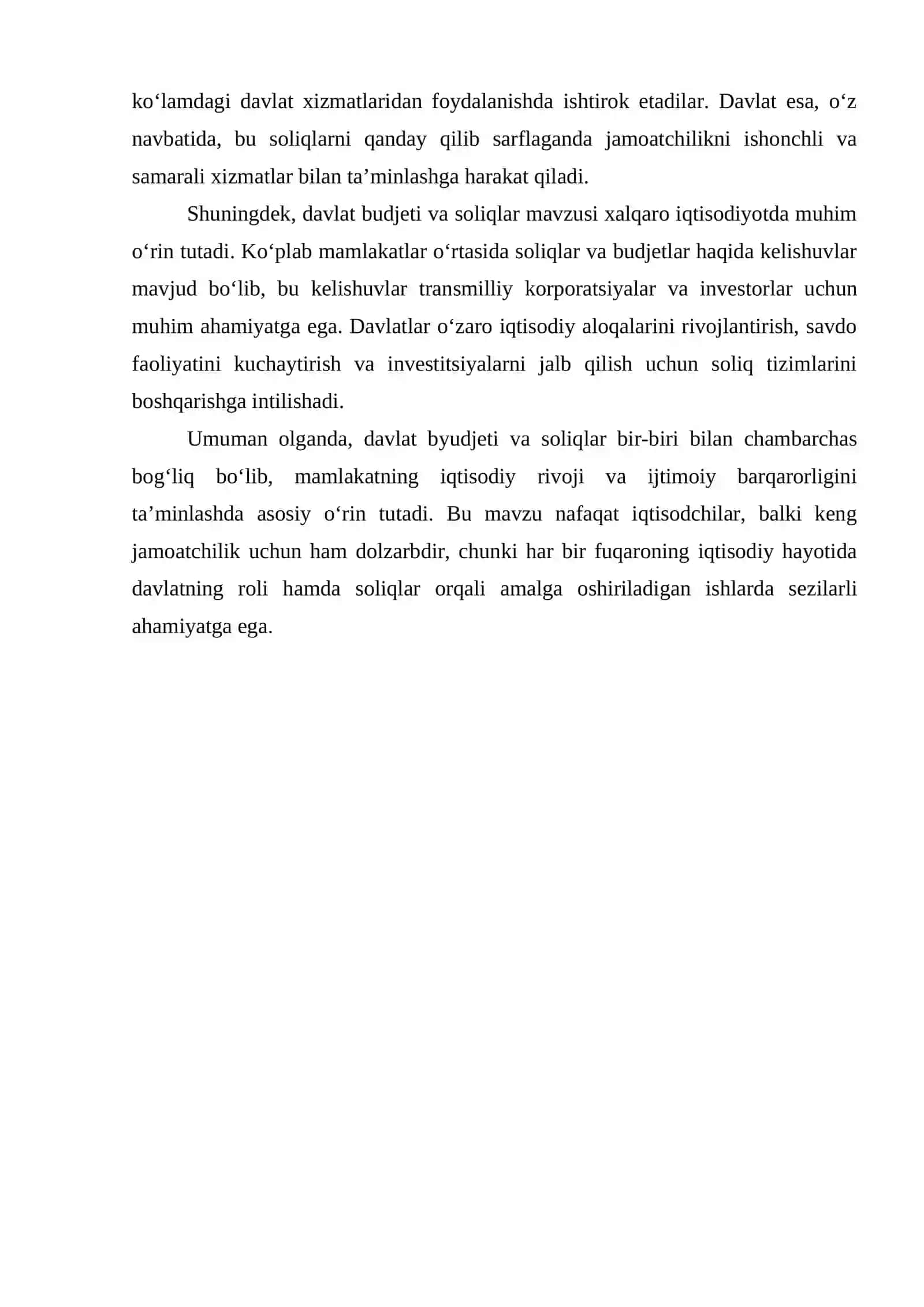 DAVLAT BYUDJETI. SOLIQLAR 4