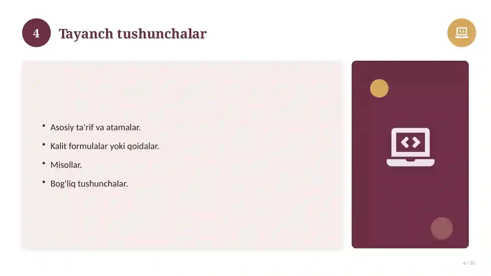 Informatika fanidan 8-sinf: interfaol dars ishlanmasi 4