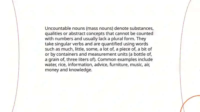 Countable and Uncountable nouns 4
