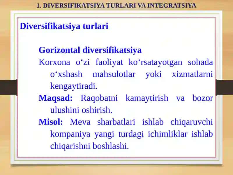 Diversifikatsiya va Integratsiya 4