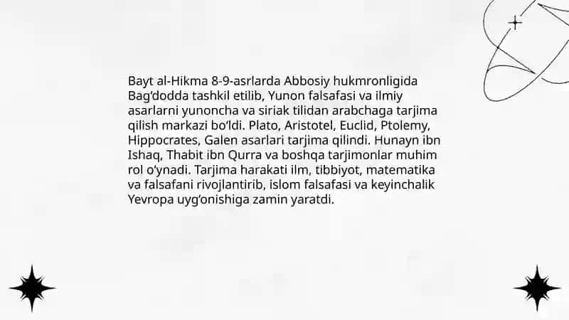 Ilk o'rta asr Sharq falsafasi va uyg'onish davri 4
