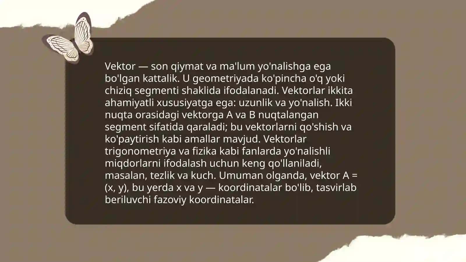 Tekislik va fazoda vektorlar 4