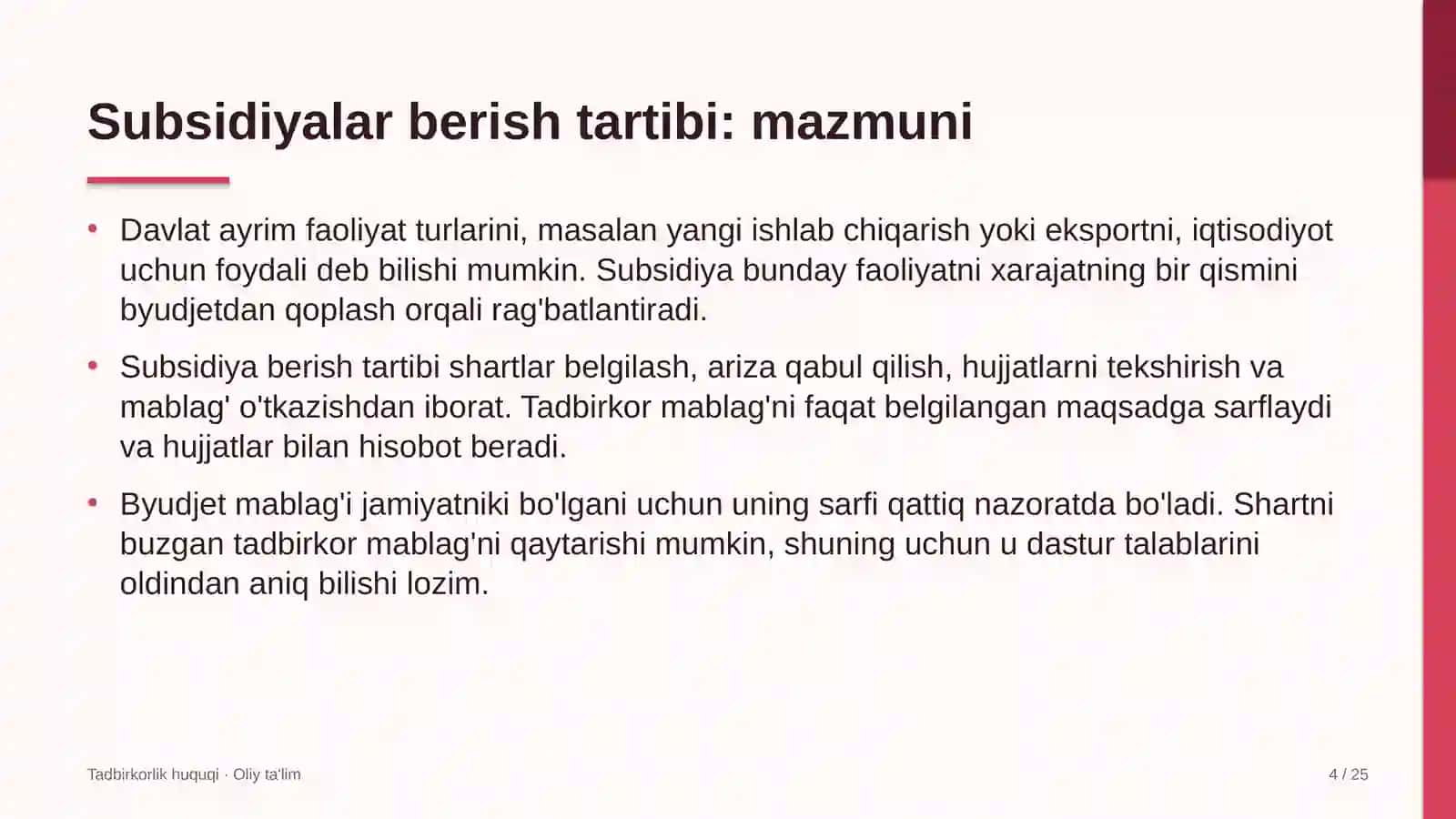 Gidrotexnika qurilishida subsidiyalar berish tartibi 4