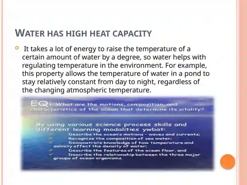 Water and its features 4
