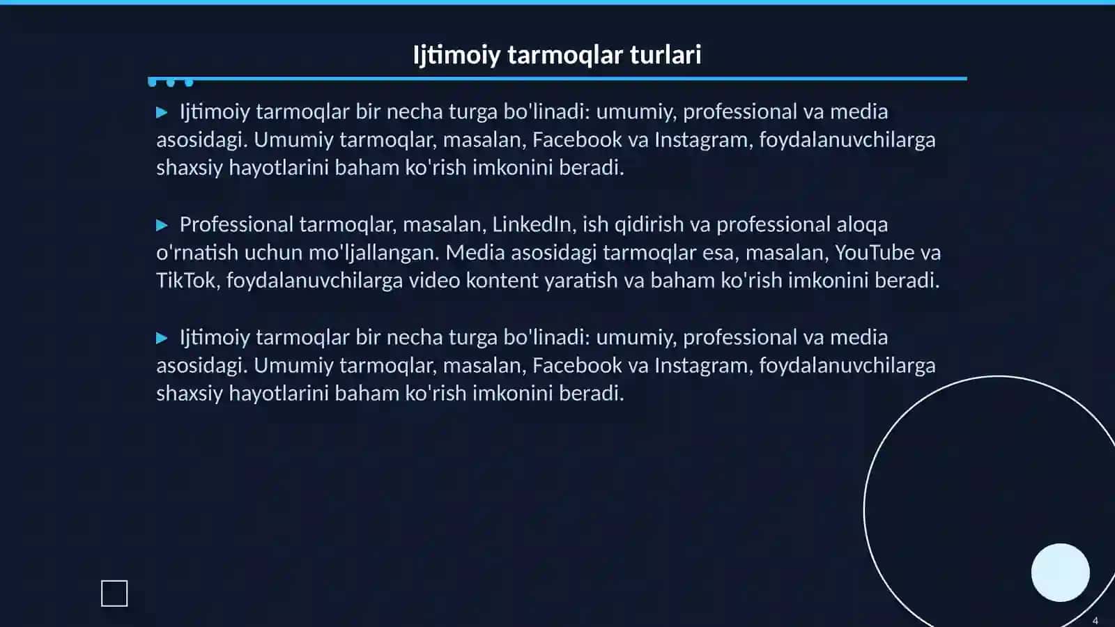 Ijtimoiy tarmoqlar 4