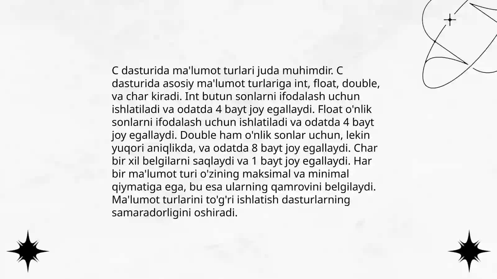 C dasturi bo'yicha 4