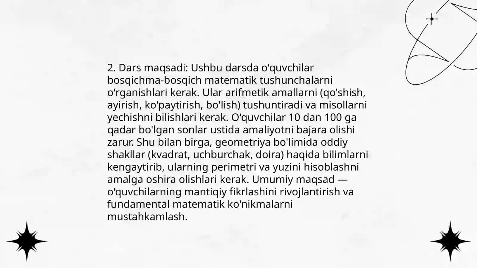 Dars rejasi 4