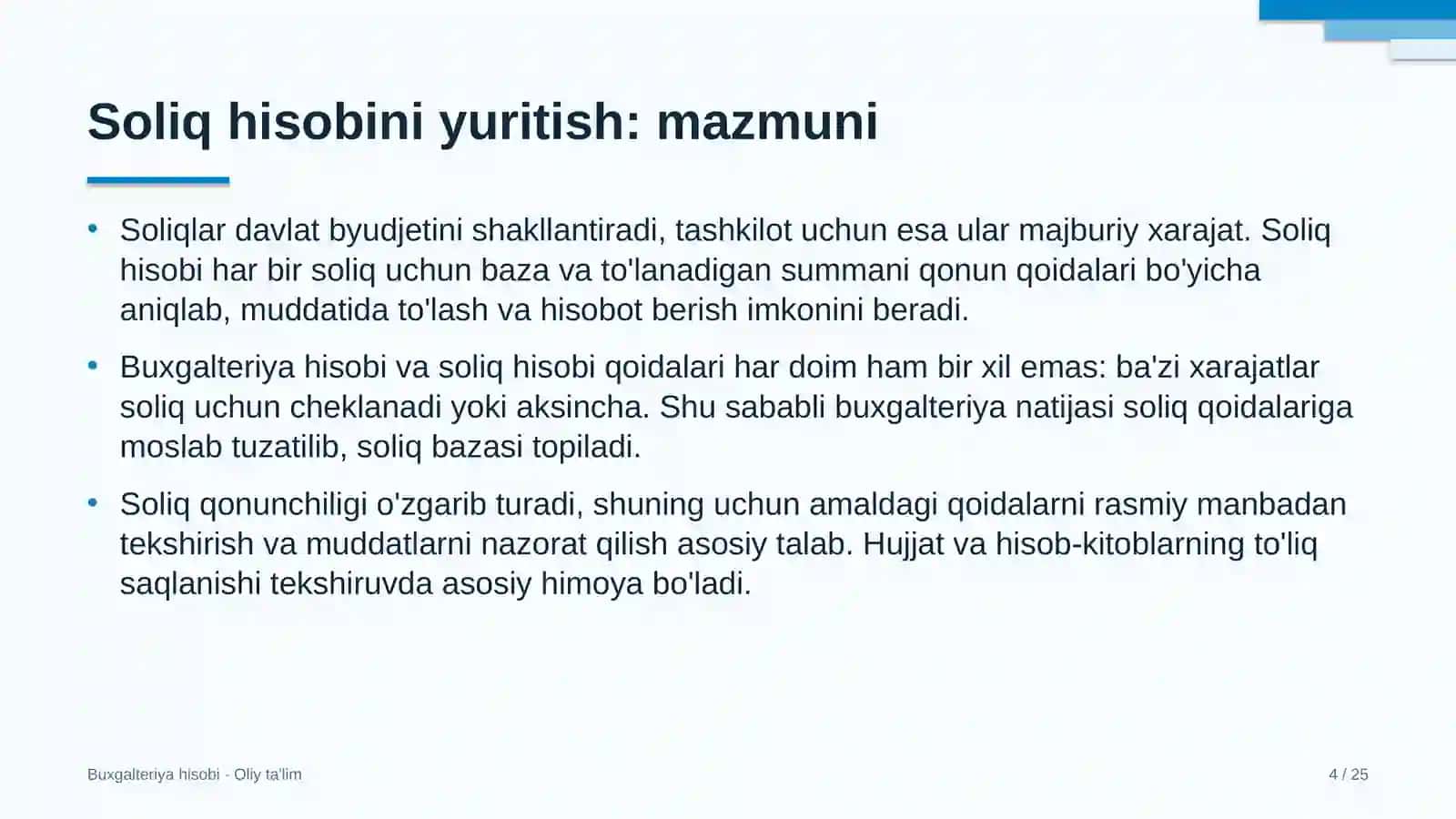 Franchayzing tarmoqlarida soliq hisobini yuritish 4