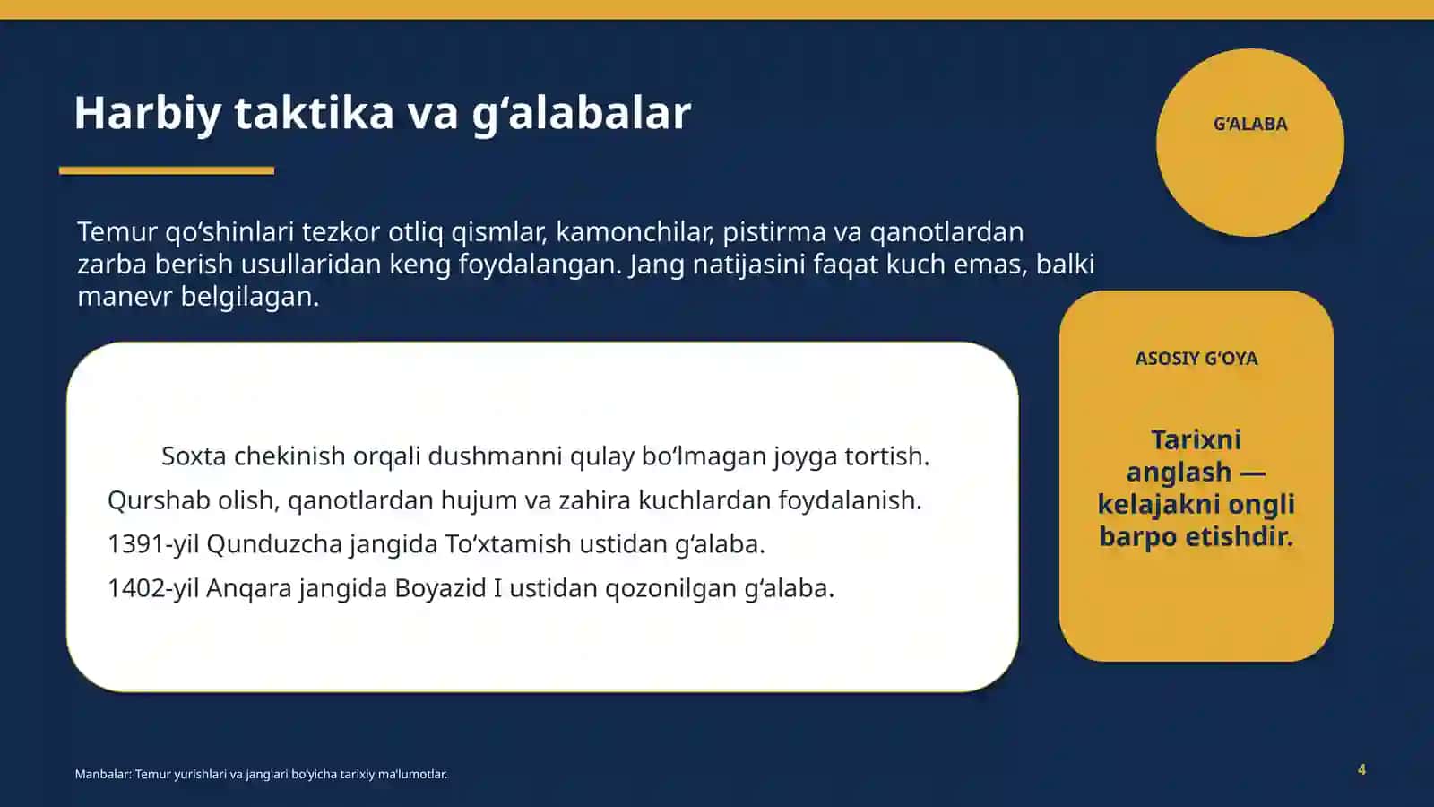 O‘zbekiston tarixi va jahon sivilizatsiyasi 4