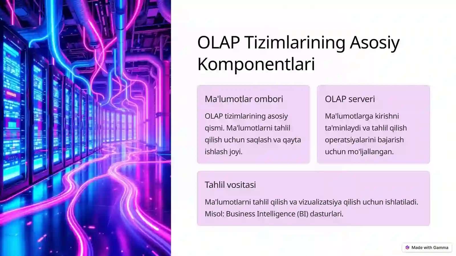 OLAP: Tizimlar va Arxitekturalar 4
