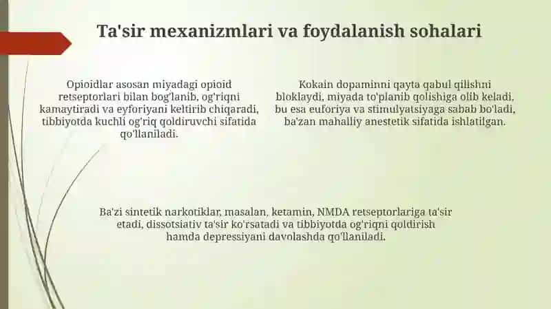 Narkotik moddalar: Ta'rif, Tasnif va Manbalar 4