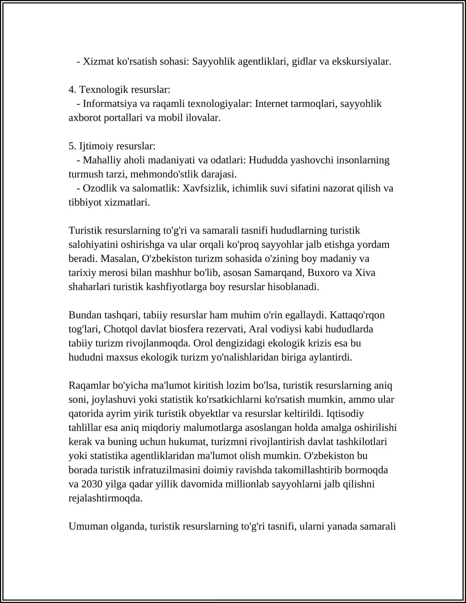 TURIZM RESURSLARI 4
