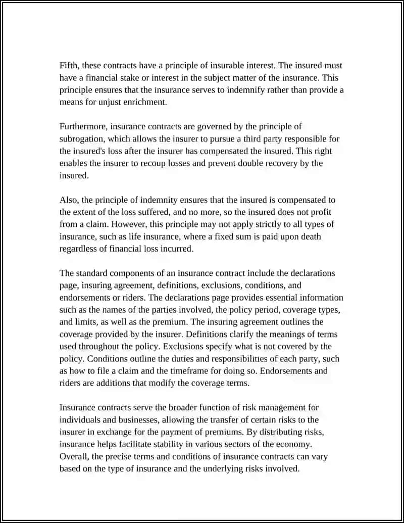 INSURANCE CONTRACT 4