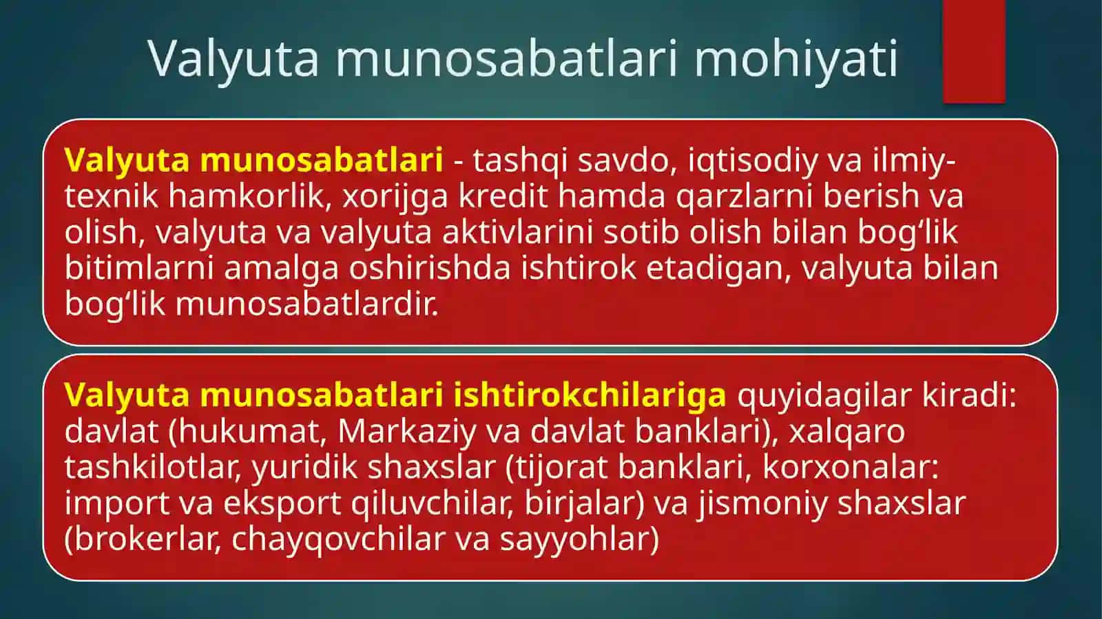 Xalqaro valyuta munosabatlariga kirish 4