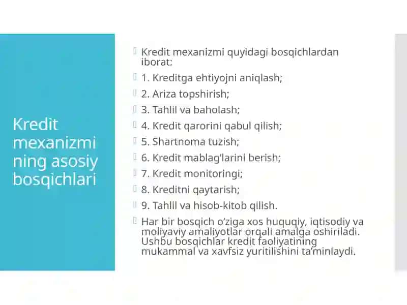 Kredit mexanizimi va uning elementlari 4
