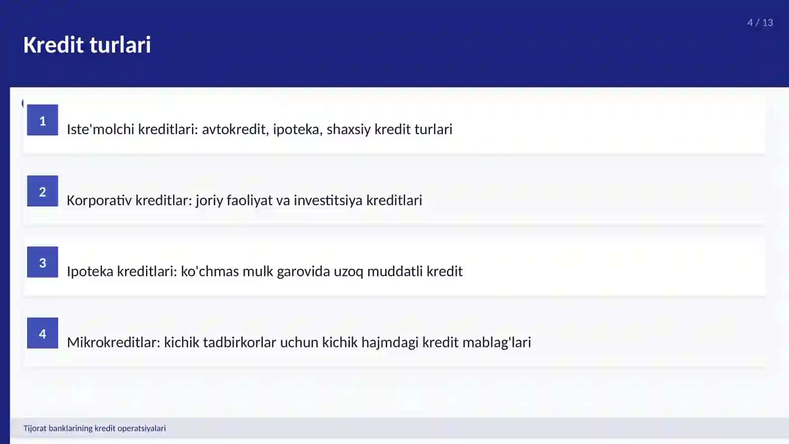 Tijorat banklarining kredit operatsiyalari 4