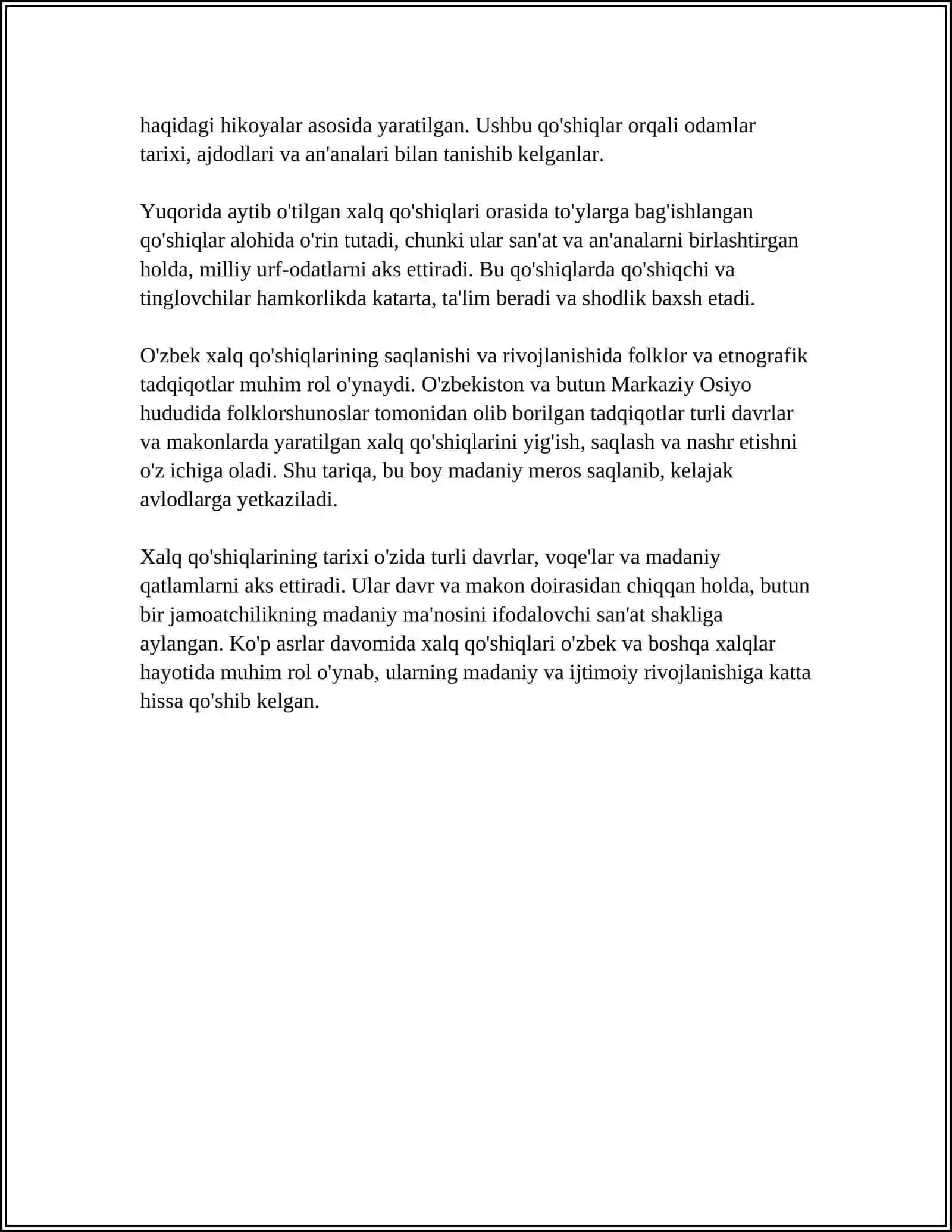 XALQ QOʻSHIQLARI 4