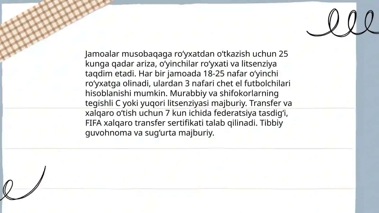 Futbol buyicha musobaqalarni o‘tkazish va tashkil qilish qoidalari 4