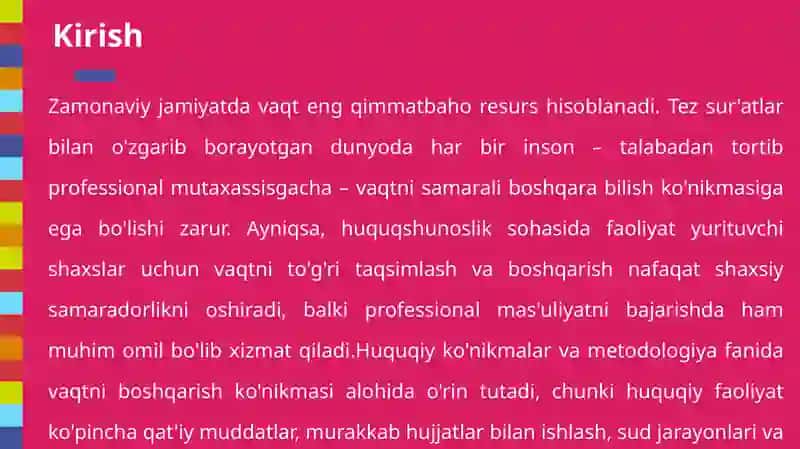 Vaqtniboshqarish ko‘nikmasi undan foydalanishning afzalliklari 4