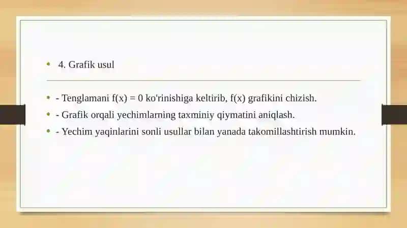 Trigonometrik tenglamalarni yechish usullari 4