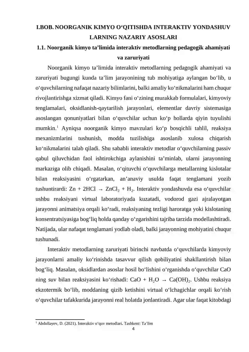 Noorganik Kimyo Darslarida Interaktiv Testlar 4