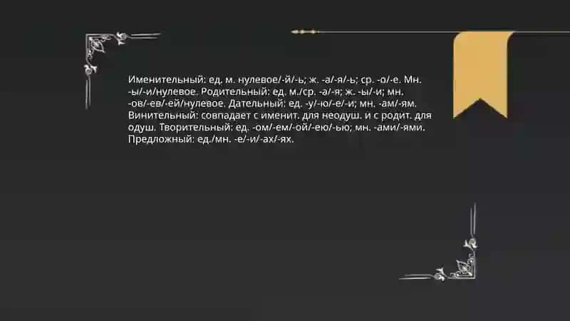 Склонение имён существительных 4
