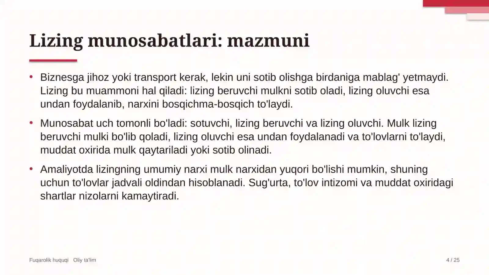 mol bozorlarida lizing munosabatlari 4631 4