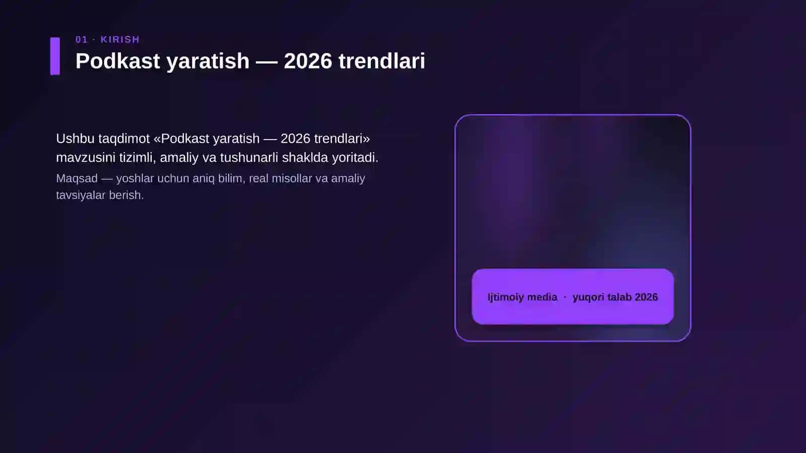 Podkast yaratish — 2026 trendlari 4