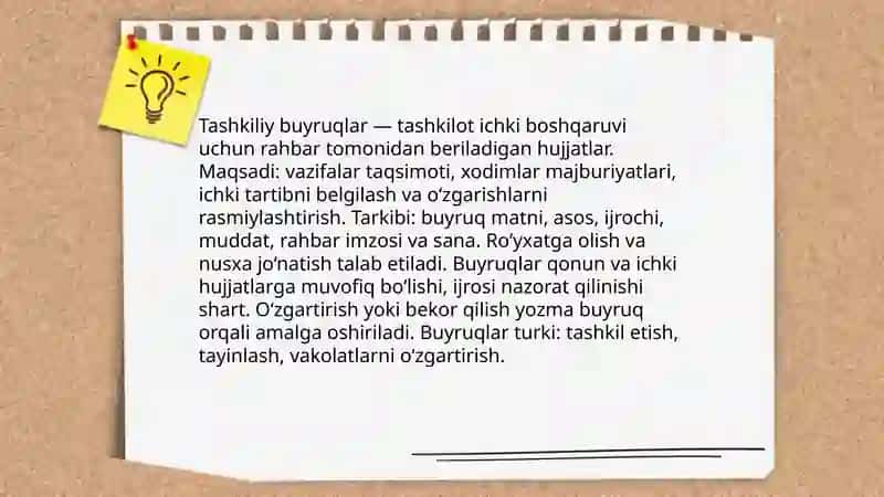 Tashkiliy hujjat turlari 4