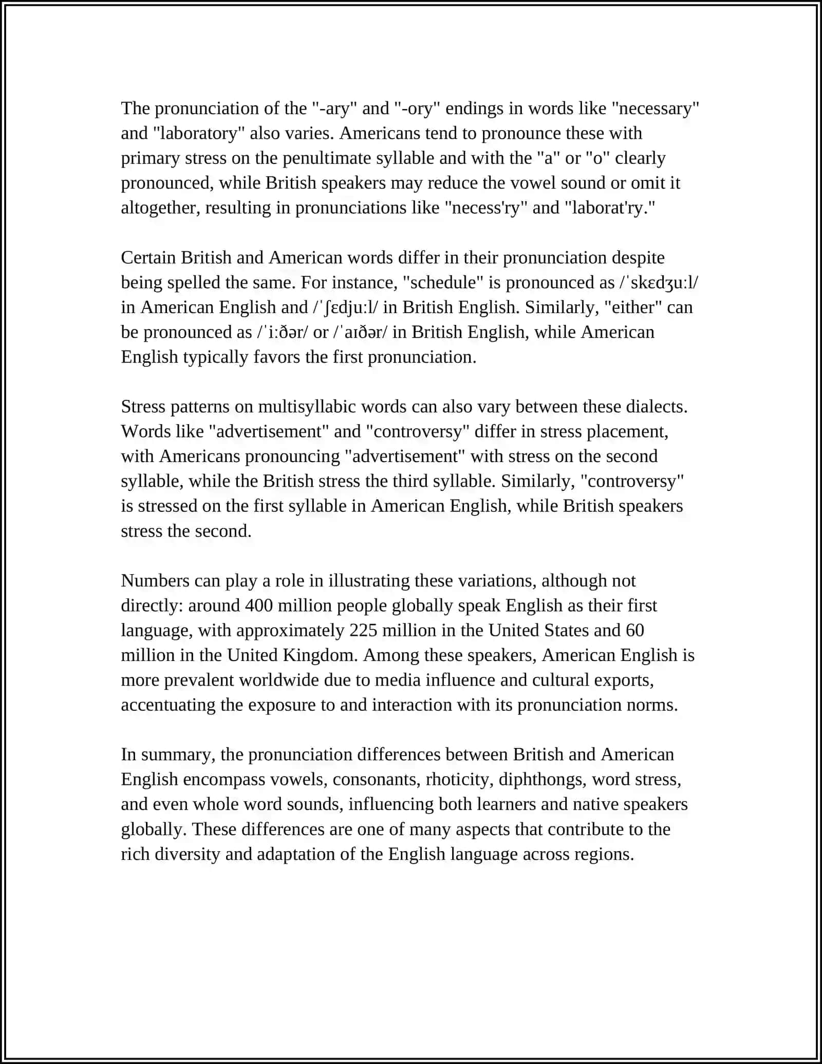DIFFERENCES IN PRONUNCIATION IN ENGLISH-SPEAKING 4