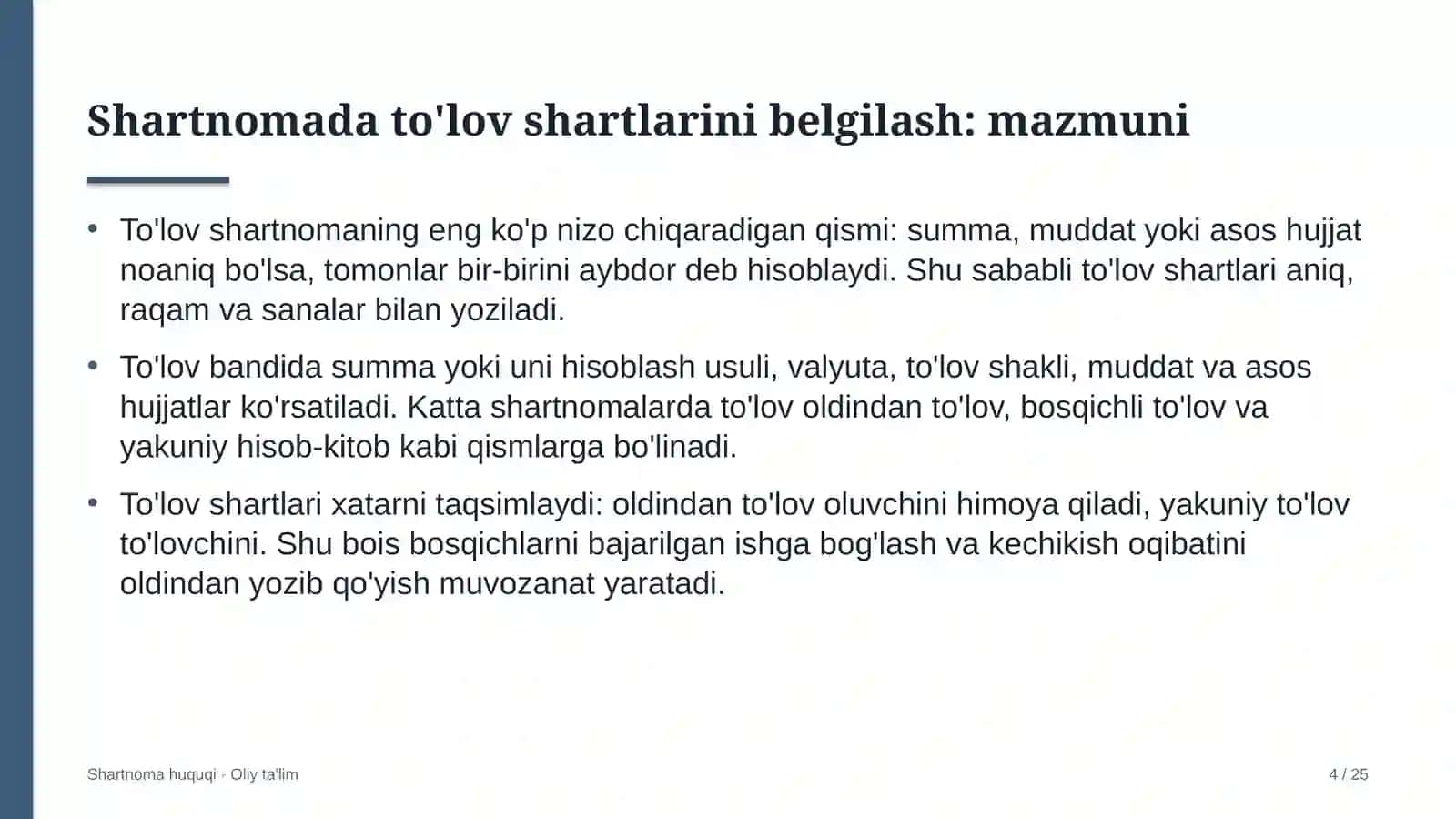 qoramolchilikda to'lov shartlarini shartnomada belgilash 7705 4