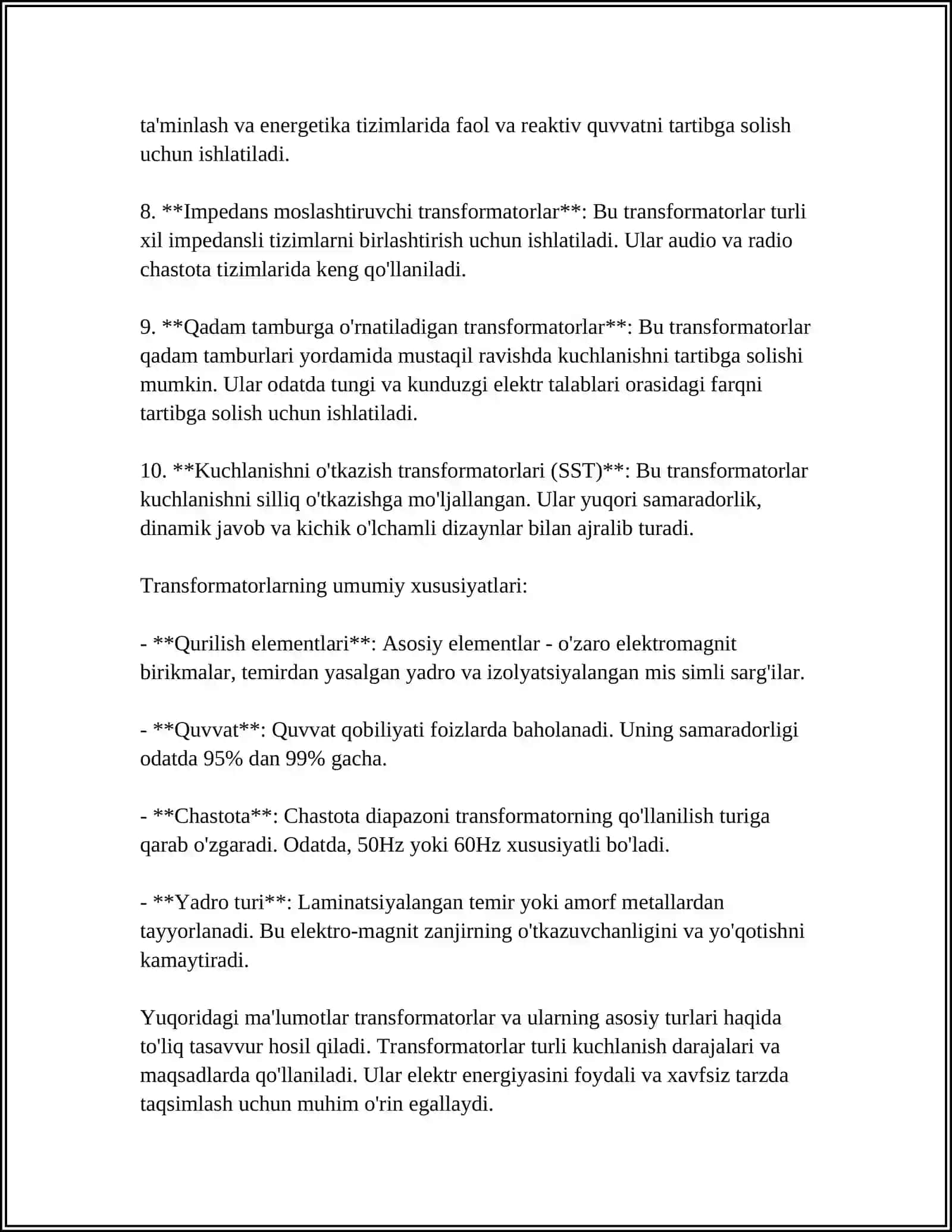 TRANSFORMATOR TURLARI 4