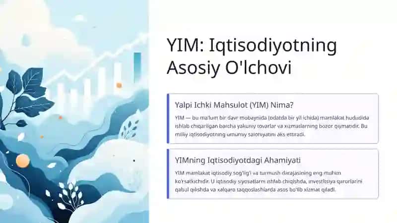 Yalpi Ichki Mahsulot (YIM) Hajmini Hisoblash Usullari 4